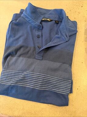 Travis Mathew Blue Striped Polo